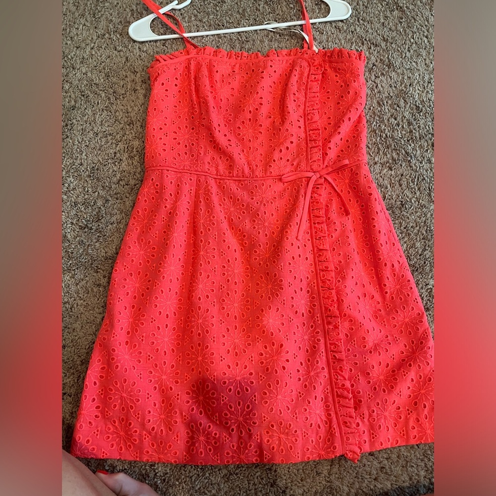 Size 4 Lilly Pulitzer hidden romper EUC bright coral